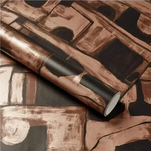 NWT Abstract Maze Wallpaper Aged Gold and Black - Threshold